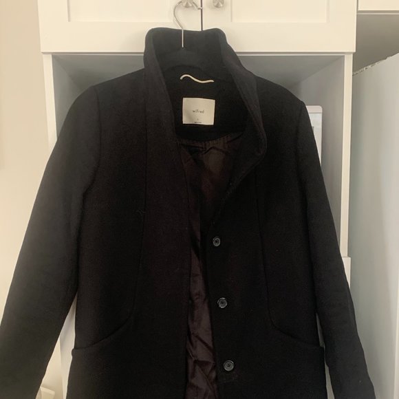 Wilfred Jackets & Blazers - ARITZIA WILFRED Cocoon Coat Mid-length, wool-cashmere coat - BLACK SIZE S